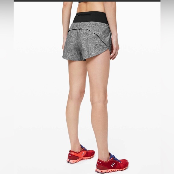 Lululemon Speed Up Short Long *4" Updated Fit Heather Lux Multi Black Size 4 - Picture 3 of 6
